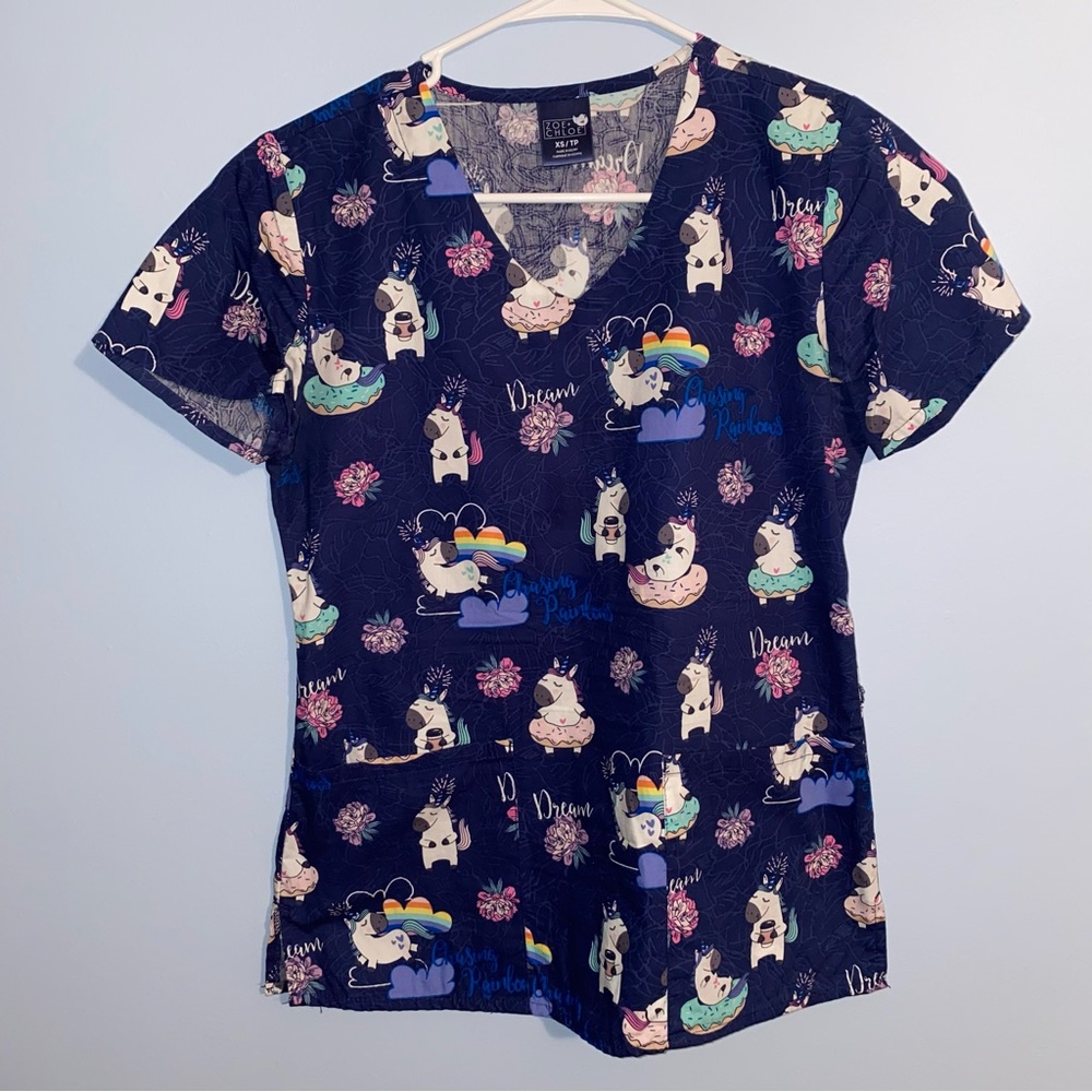 Unicorn scrub top